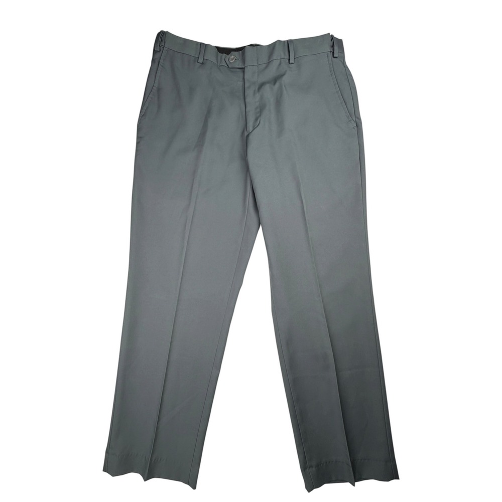 Jos A Bank Traveler Tailored Fit Mens 35x30 Gray Dress Pants Flat Front Flaw